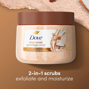 Dove Brown Sugar and Coconut Butter Body Scrub Exfoliates and Deeply Nourishes for Smooth Skin